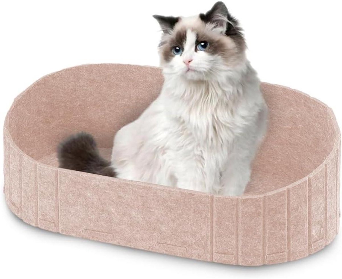 Kattenmand Krabpaal - 2-in-1 Meubel - Ontspanning Spelen - Stijlvol Design - 61 cm Diameter - Wit