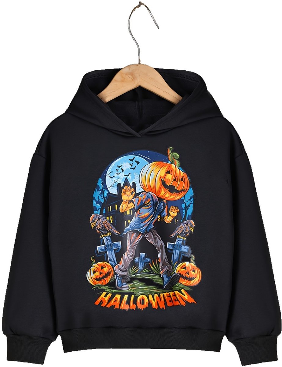 Currero Hoodie Jongens Warme Hoodie Met Capuchon Comfortabele Sweater Casual Trui Pullover Jongenstrui 11-12 Jaar Pompoenman