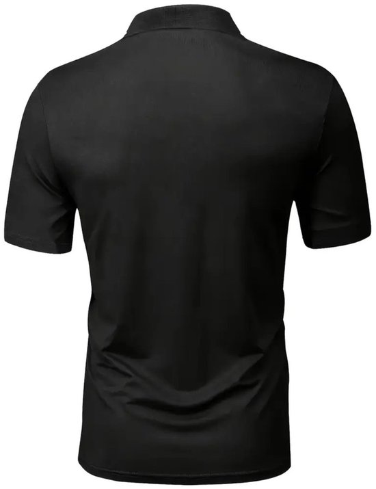 Currero Golf Polo Heren - Ademend Golfshirt - Polo Shirt - Sportshirt - Golfkleding Heren - T-Shirt - Golf Mode - Zwart L — afbeelding 3
