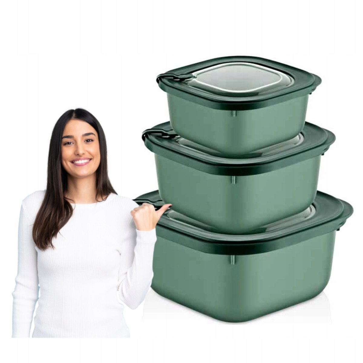 Set van 3 Luchtdichte Voedselcontainers - Micro Safe
