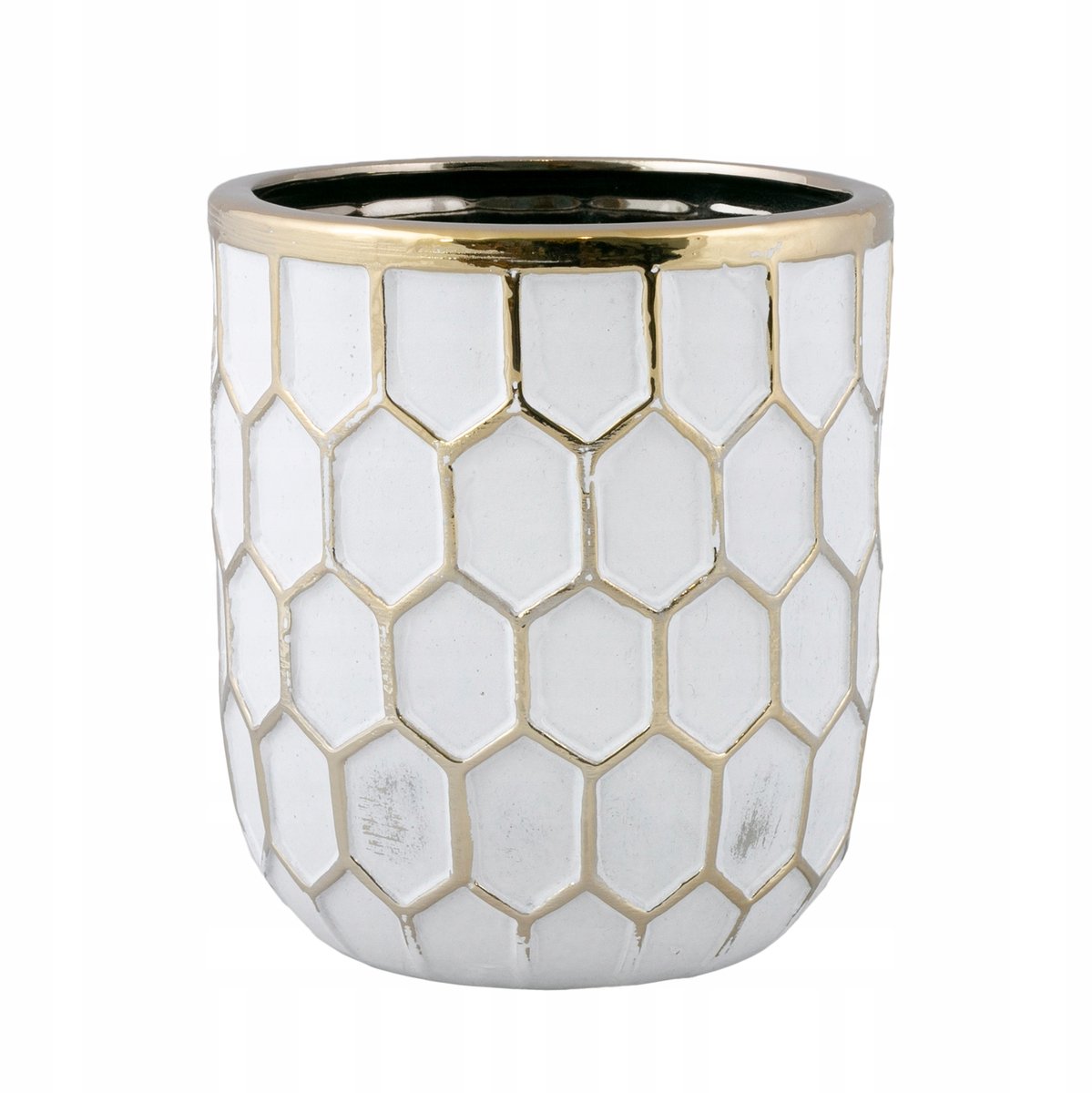 Merkloze Keramieken Pot Iglo Wit/Goud Ø 13,5cm