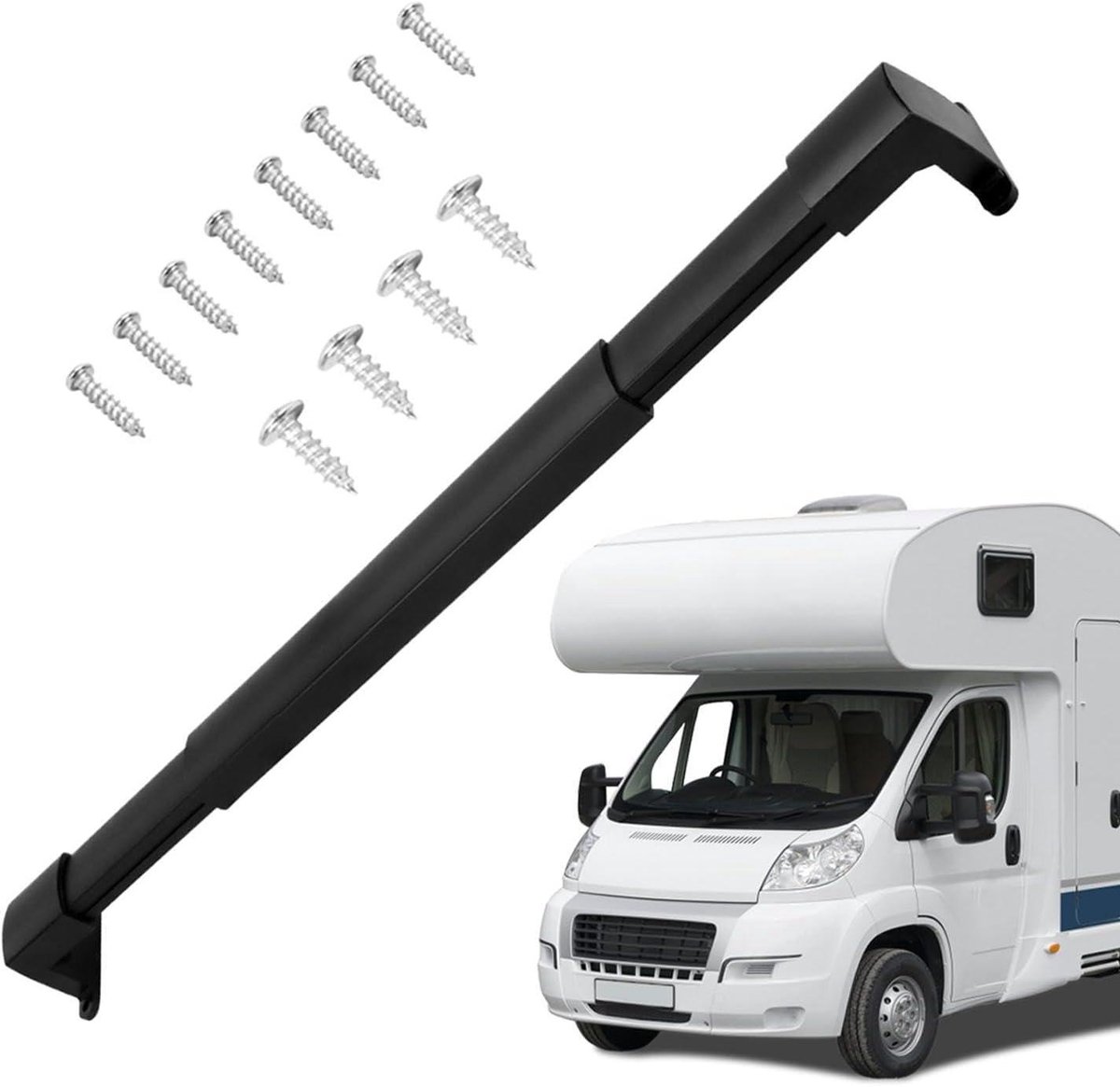 Caravan Deurhendel - Steungreep Greepstang - Veilig Instappen - Verstelbare Lengte - 295 cm Pakket - Zwart