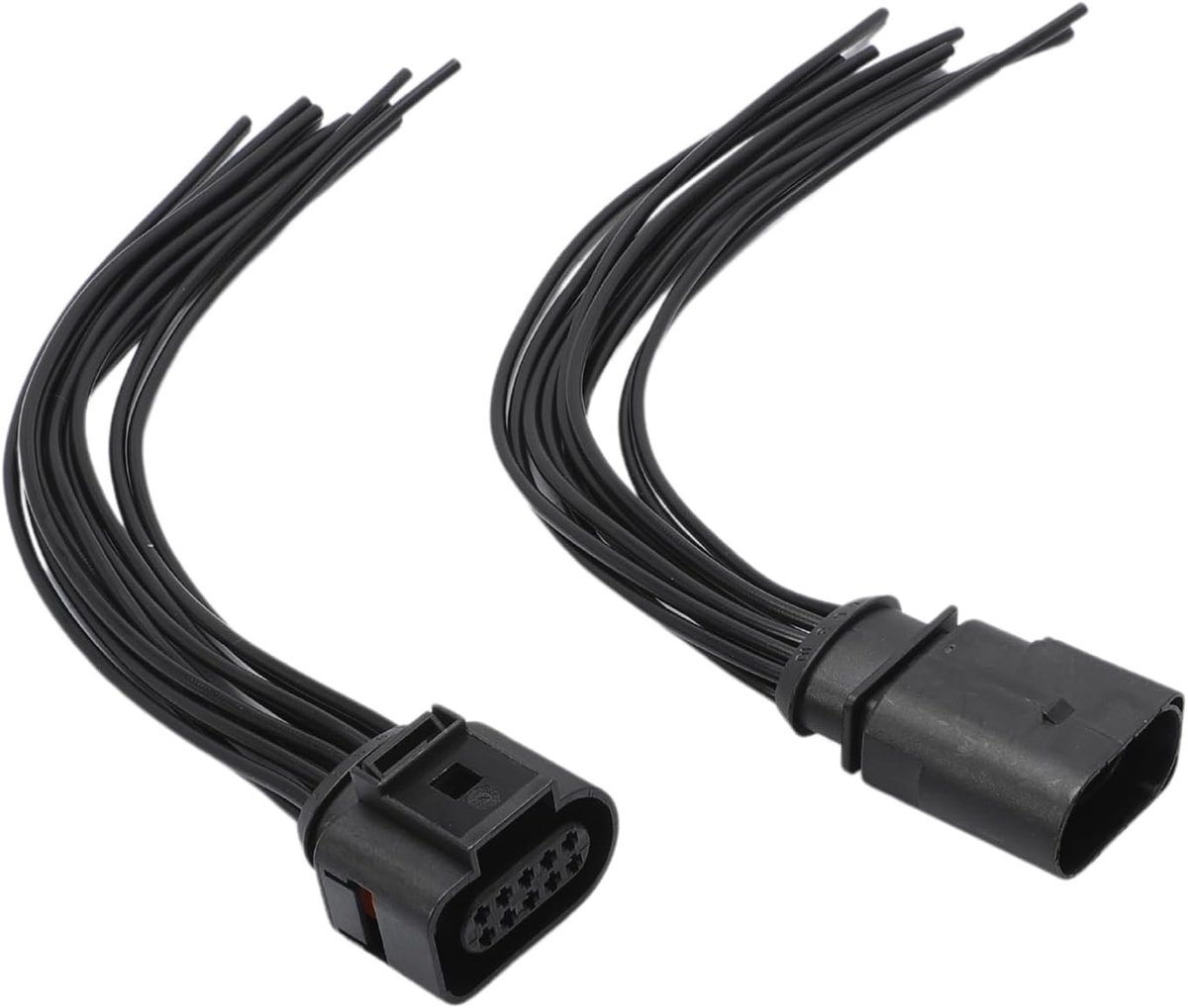 2 Stuks Verbindingsconnector voor Autokoplampen - 15 cm Kabel, 10 Pin, Reparatie Connectoren voor Hoofdverlichting, 1 Mannelijk en 1 Vrouwelijk