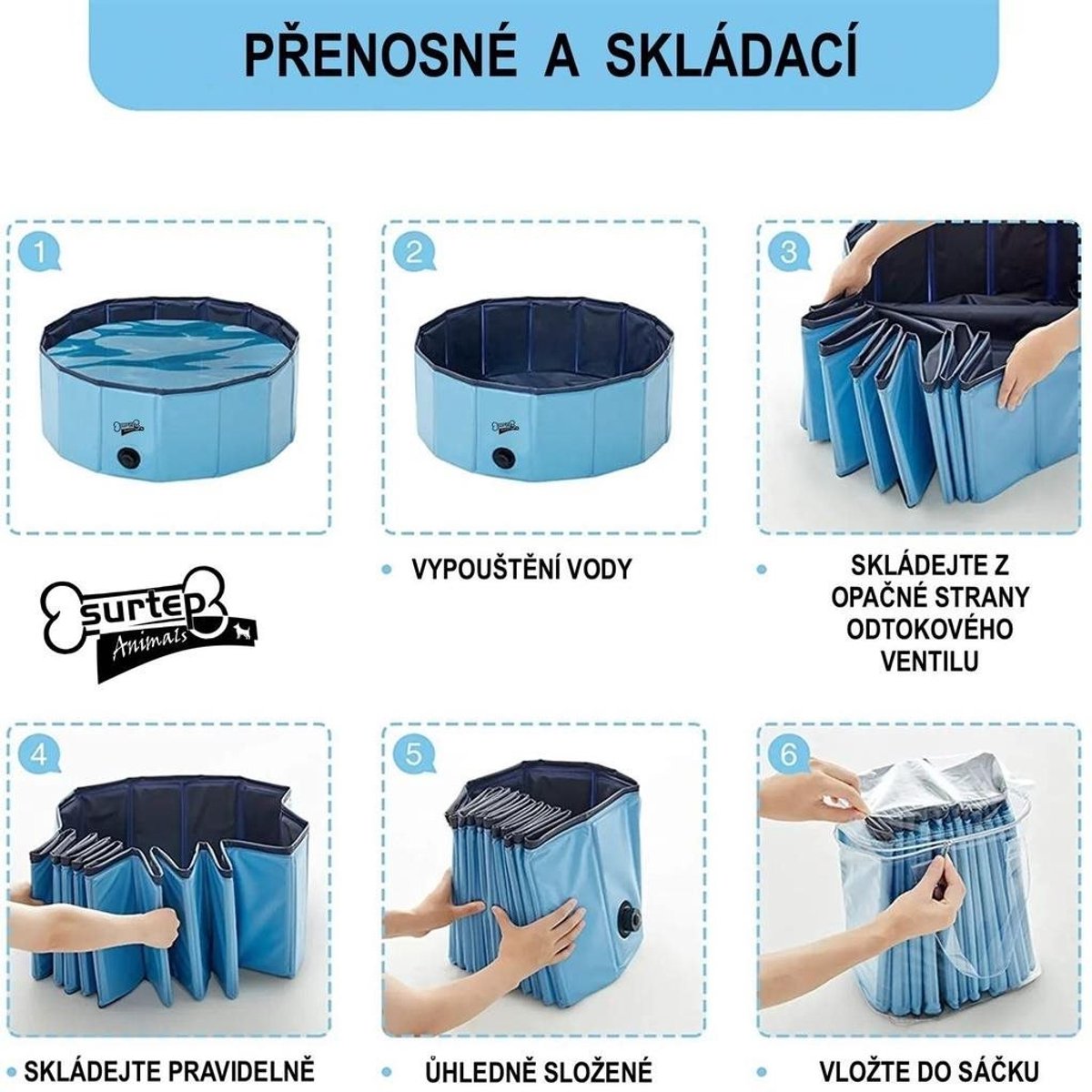 Opvouwbaar hondenzwembad 60 x 20 cm, Rood
