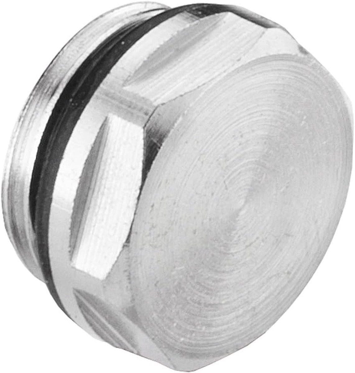 blindstop, zelfdichtend, 1/2" AG, messing vernikkeld