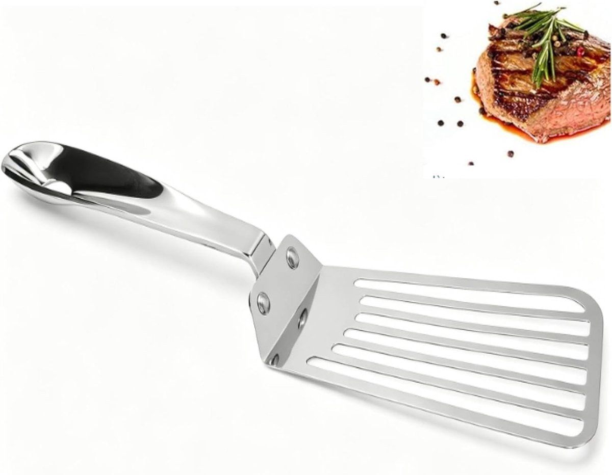 gleufdraaier, grote flexibele metalen gleufspatels om om te draaien Draaien Frituren Grillen Biefstuk Vispannenkoek