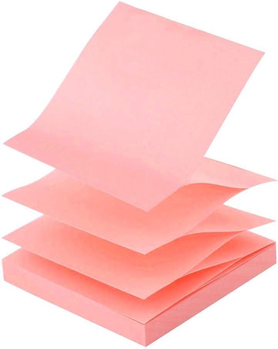 Sticky Notes Zig-Zag Z-notities 76x76mm 100 Vellen Roze, 9255