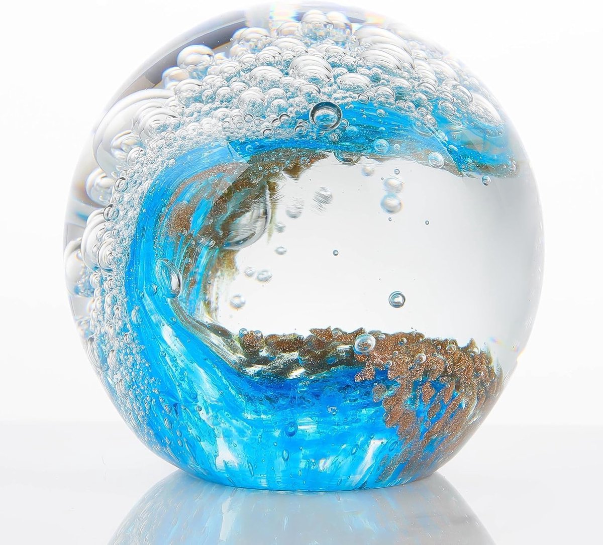 presse-papier, handgeblazen glazen beeldjes Ocean Wave Ball, Home Decor Collectible, Aquarium Decor, Office Decor voor Ocean Lovers