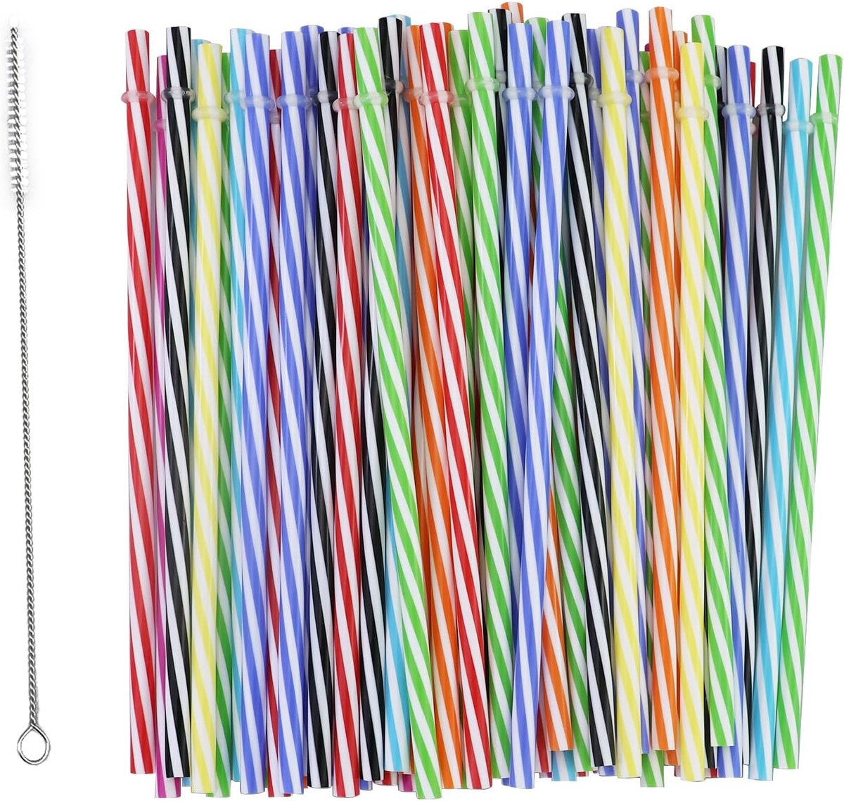 Herbruikbare harde rietjes, met 1 rietjesborstels, verdikte rietjes voor smoothies, sap (23 cm)