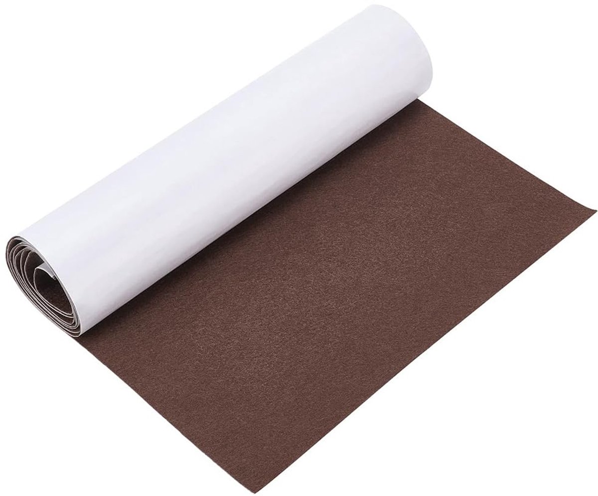 zelfklevende viltmat, 40 x 220 cm, viltstof, zelfklevend, voor box, onderzetter, lademat, auto, fotolijst, stoelpoten, tafelpoten, 1 mm dik (donkerbruin)