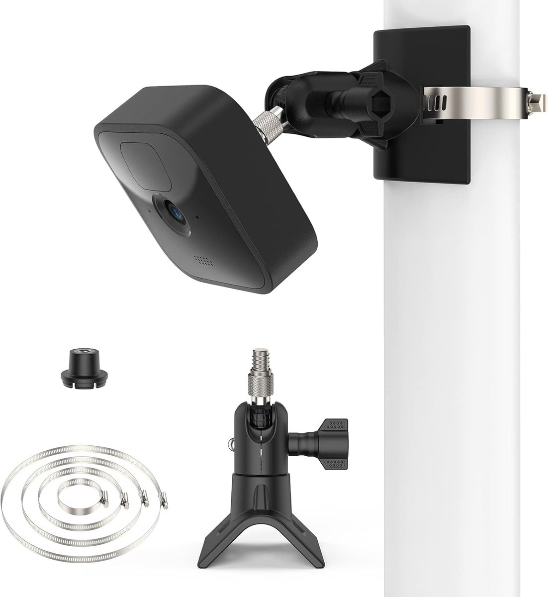 Paalbeugel Compatibel met Blink Camera (Outdoor 4/3), Blink Indoor/Outdoor/Mini/Mini2/XT/XT2 (Camera NIET inbegrepen), Zwart | 1 ST Paalbeugel