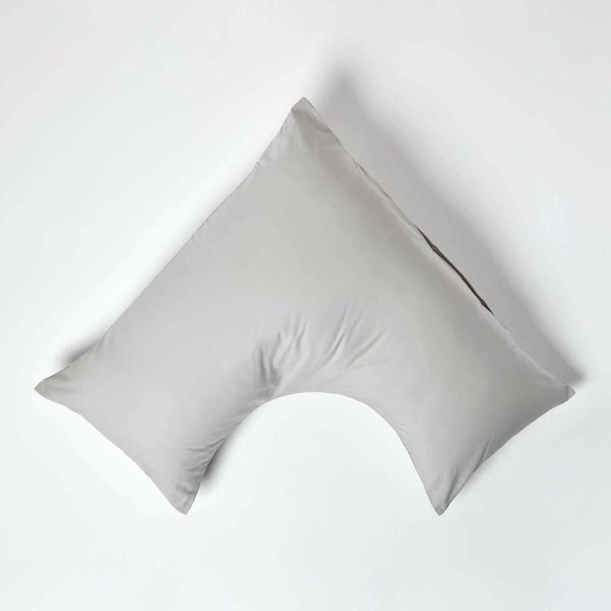 Zilvergrijze zuivere Egyptische katoenen V-vorm kussensloop, 200 en 400 draadtelling percal equivalent kussensloop voor borstvoeding zwangerschap en ouderen Pack van 4