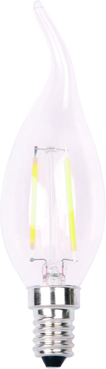 LED-gloeikaars met dimfunctie, 345 lumen, glas, E14, 4 W, transparant, 3,5 x 3,5 x 12,1 cm