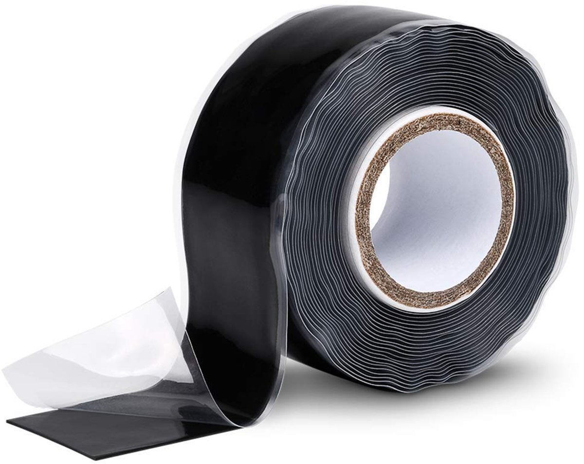 Isolatietape, 25 mm x 3 m, zwarte siliconen band, voor water en lucht, afdichtingstape, siliconetape, reparatietape, elektricien, industriële band