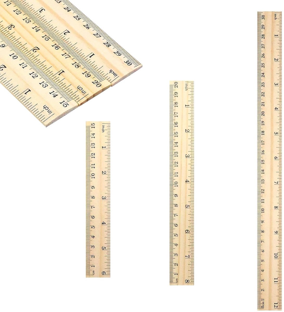 3 Stks Heerser Houten, 15cm 20cm 30cm Liniaal