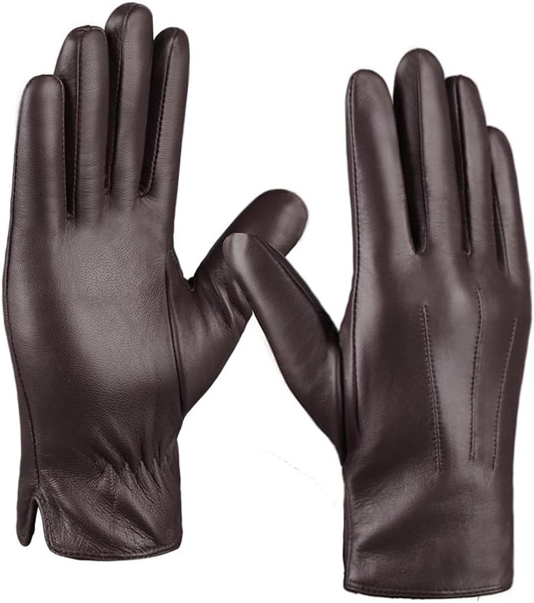 Handschoenen voor Heren,Lederen Warme Handschoenen Touchscreen