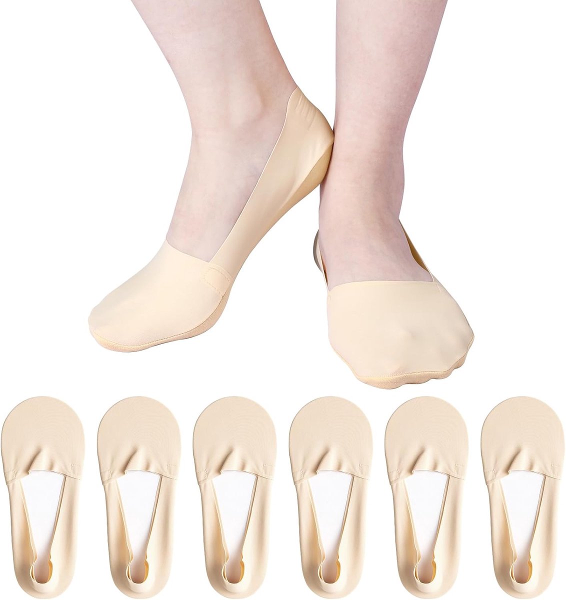 Sokken voor dames, laag uitgesneden liner en snit, willekeurige onzichtbare sokken met antislip siliconen, zachte ademende bootsokken, bootsokken voor loafers, platte