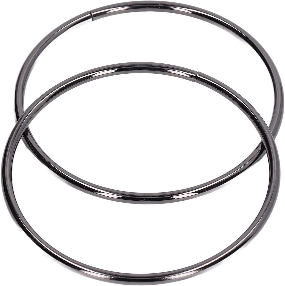 2 Stuks Handtas Handgrepen, Portemonnee Handgrepen Ronde Vorm Tas Handvat Vervangingen Tas Metalen Handvatten Bagage Handvat voor Tas Maken Schoudertas Strandtas Handtas (Zilver zwart)