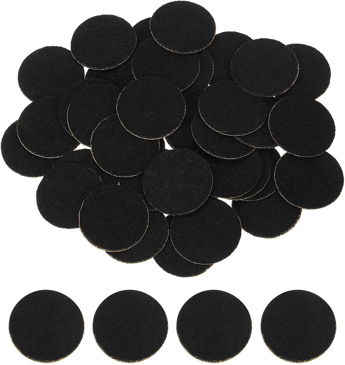 80 stuks ronde viltcirkels, 25 mm, zwarte vliesstickers, zelfklevende vilten pads, voorgesneden vilten pads voor naaien, kostuum, handwerk, knutselprojecten