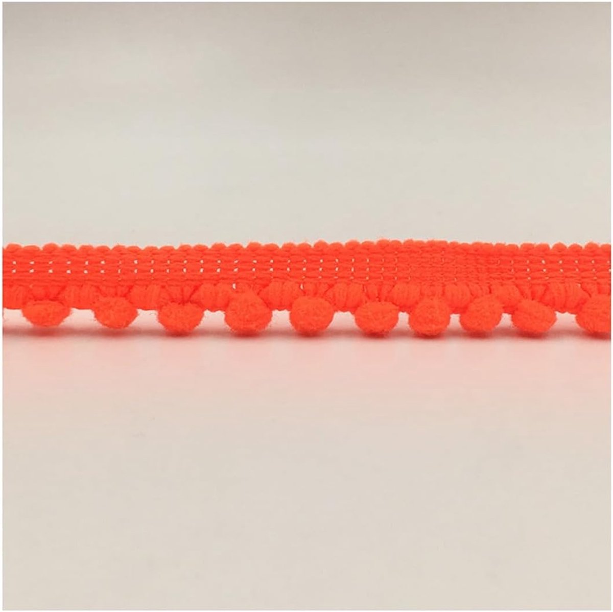 Pomponborte Bommelborte Dekoband Pompoms Banden om te naaien Pom Poms Ballen Randversiering Bommelband Pomponband Kantenband voor DIY Knutselen Kleding Thuis Gordijn Oranje#2 20 Meter