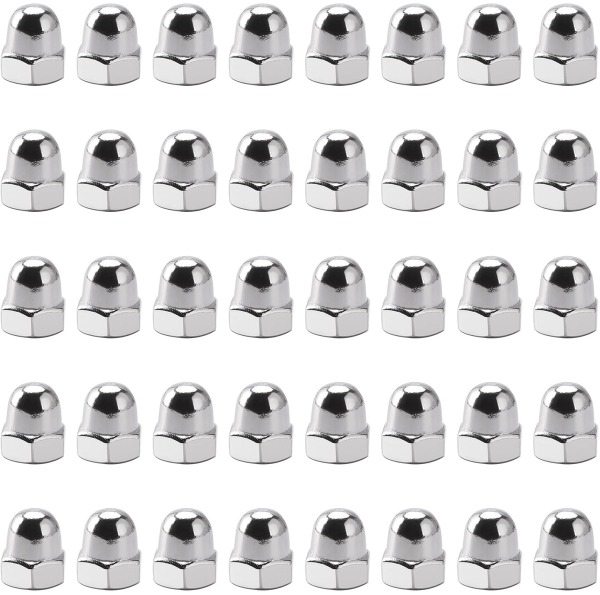 40 Stuks M4 Zilver 304 Roestvrij Staal Dopmoeren, Dome Hoofd Cap Hex Moeren, voor Banden en Assen