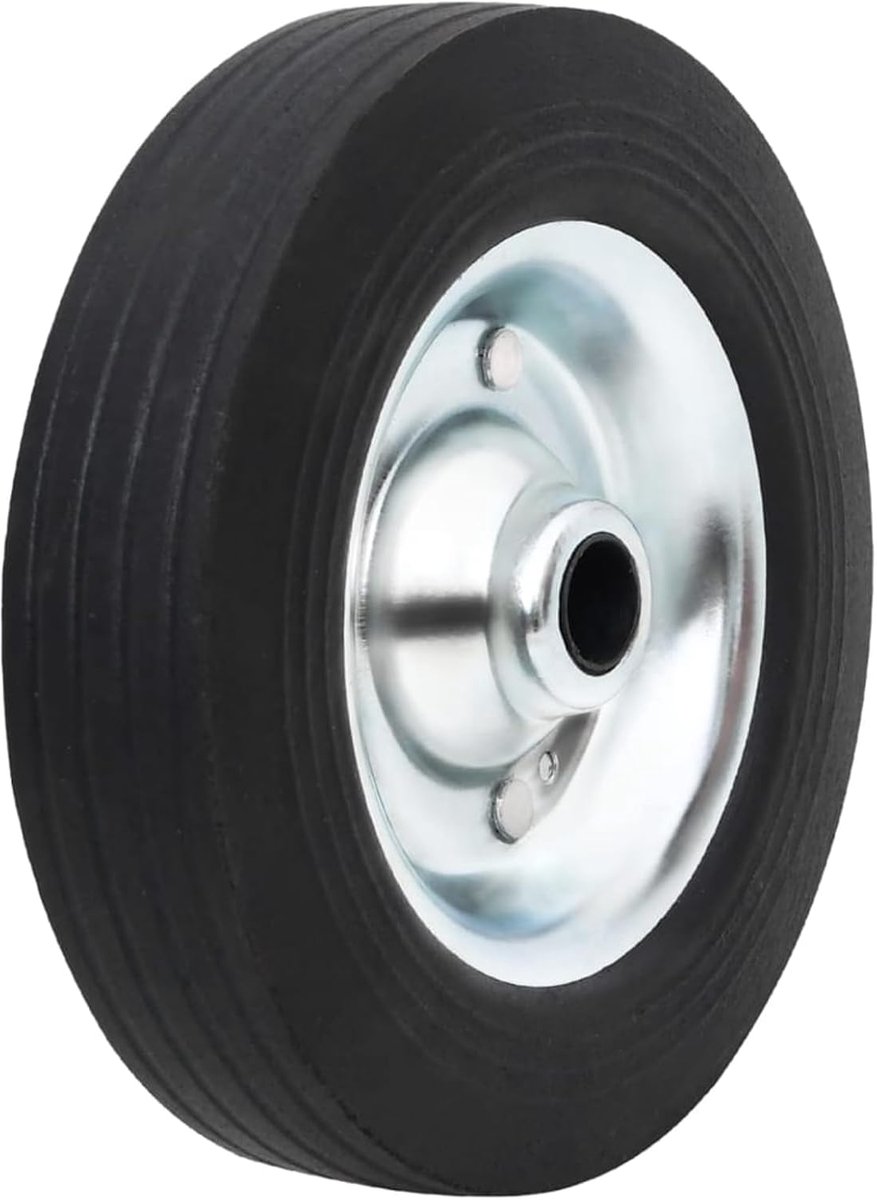 Reservewiel voor steunwiel voor aanhanger, massief rubberen banden, stalen velg, Ø 20 x 5 cm, voor aanhanger en trekhaak