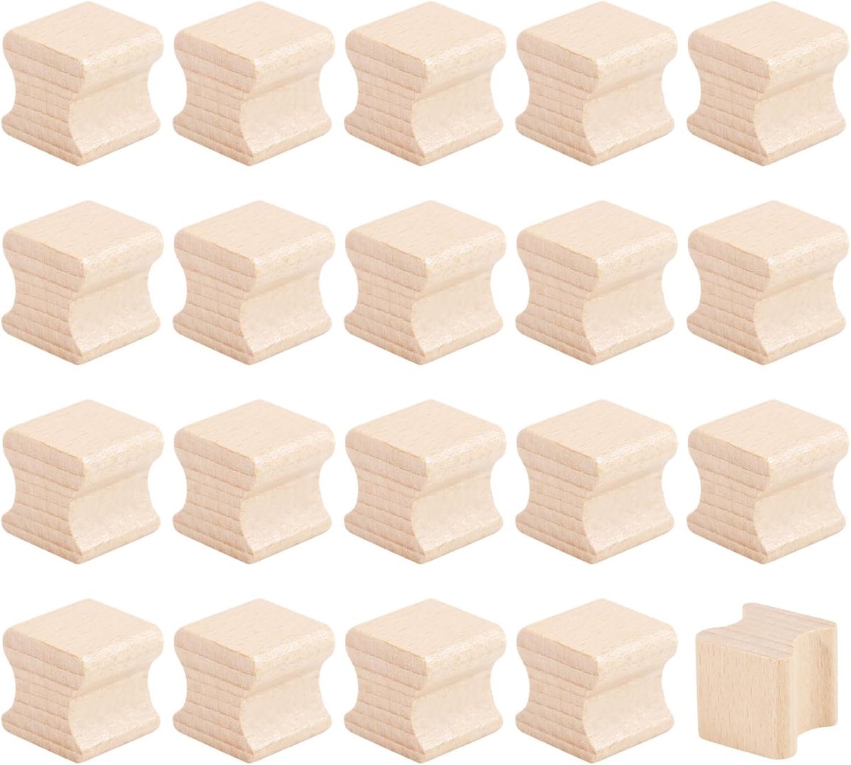 20 stuks lege rubberen stempelhouders om te knutselen, 1,9 x 2,5 cm, vierkante stempelgreep van hout, harde houten blokken voor het stempelen, scrapbook, zegel, handgemaakt decor