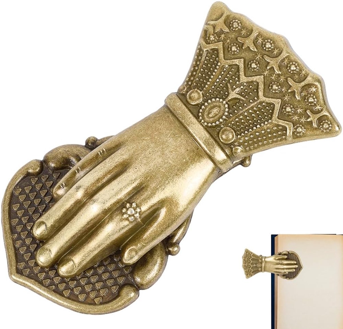 craspire Vintage boekenleggerhouder met dameshandclip van metaal papiermaphouder antiek brons 3D bladwijzer junk journal clip Traveler scrapbook kit document clip schrijfwaren voor studenten