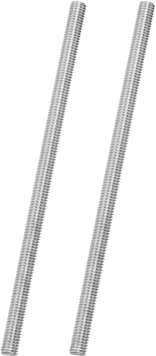 2 stuks M6 x 130 mm doorlopende draadstang 316 roestvrij staal rechtse schroefdraad schroefpennen voor meubelmontage bevestiging 1 mm helling