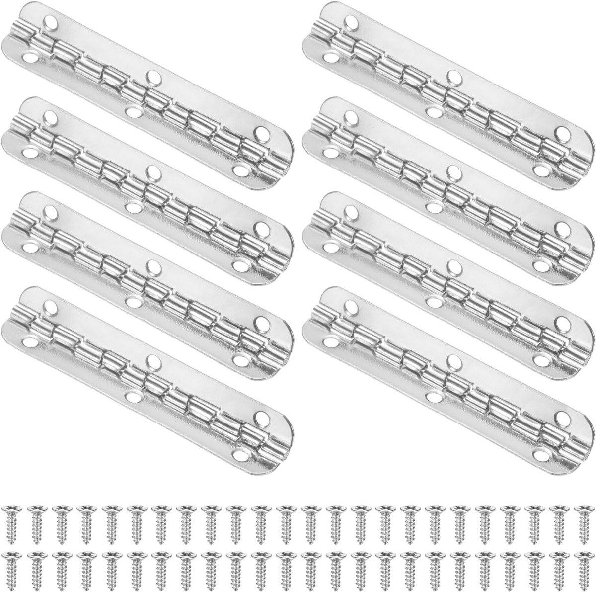 Scharnieren, 2-9/16 inch (65 mm) gegalvaniseerd ijzer binnendeur opvouwbare kont 180 ° mini-scharnieren met schroef voor houten doos/juwelendoos/kast [zilverkleur]