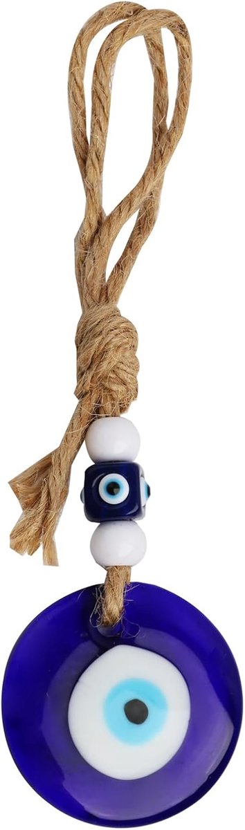 5 cm groot Turks oog, boze oog muur opknoping wanddecoratie amulet met Turks blauw oog, boze blik, auto-wanddecoratie, geluksbrenger voor thuis, Good Luck Ornament