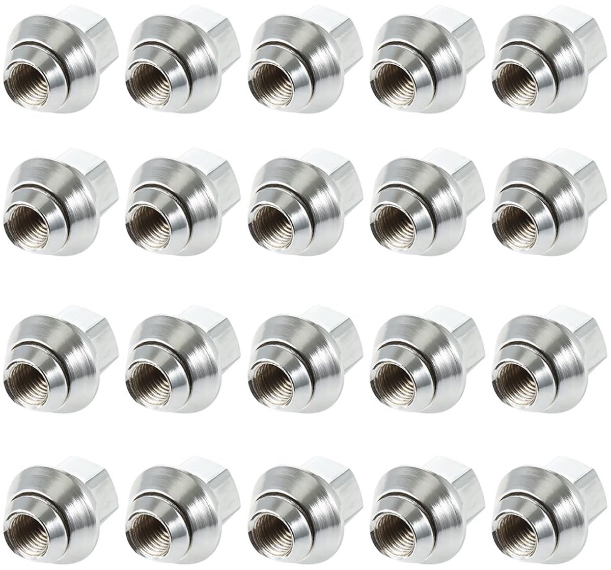 Moeren M12 x 1,5 geschikt voor Ford Focus Fiesta Mondeo | Zeskantbouten 28 mm, wielbouten, C-Max B-Max Transit Orion Fusion KA, gesloten, aluminium, corrosiebestendig, 20 stuks