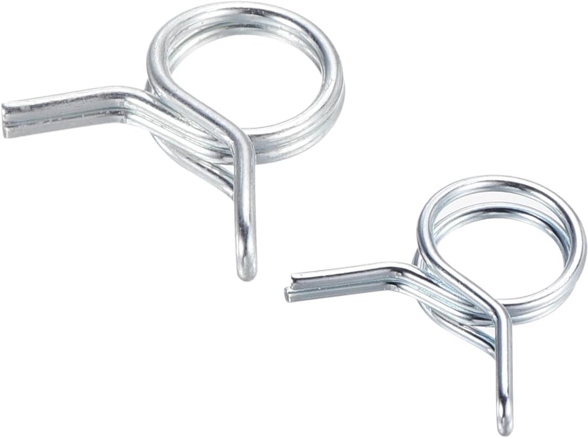10st. 6mm en 10st. 7mm brandstofleiding buisveer clips verzinkt dubbele draadveer slangklem