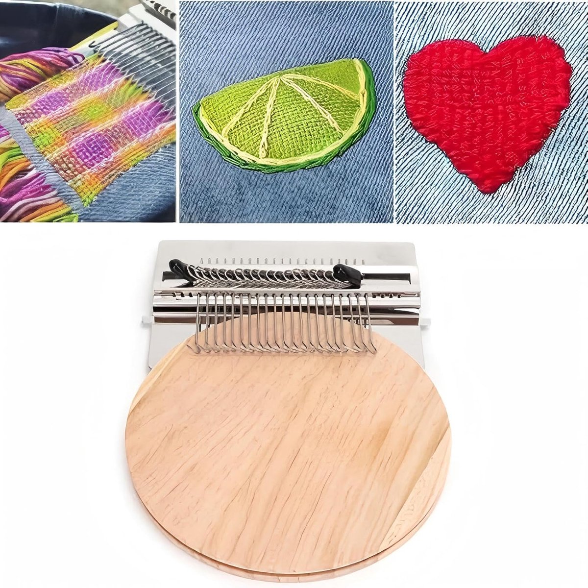 Stopmachine, weefgetouwset, mini-stopmachine, houten patch, kleine breimachine, speedweve type, weefgereedschap voor kinderen, reparatie, tapijt, sokken, kleding (14 haken)