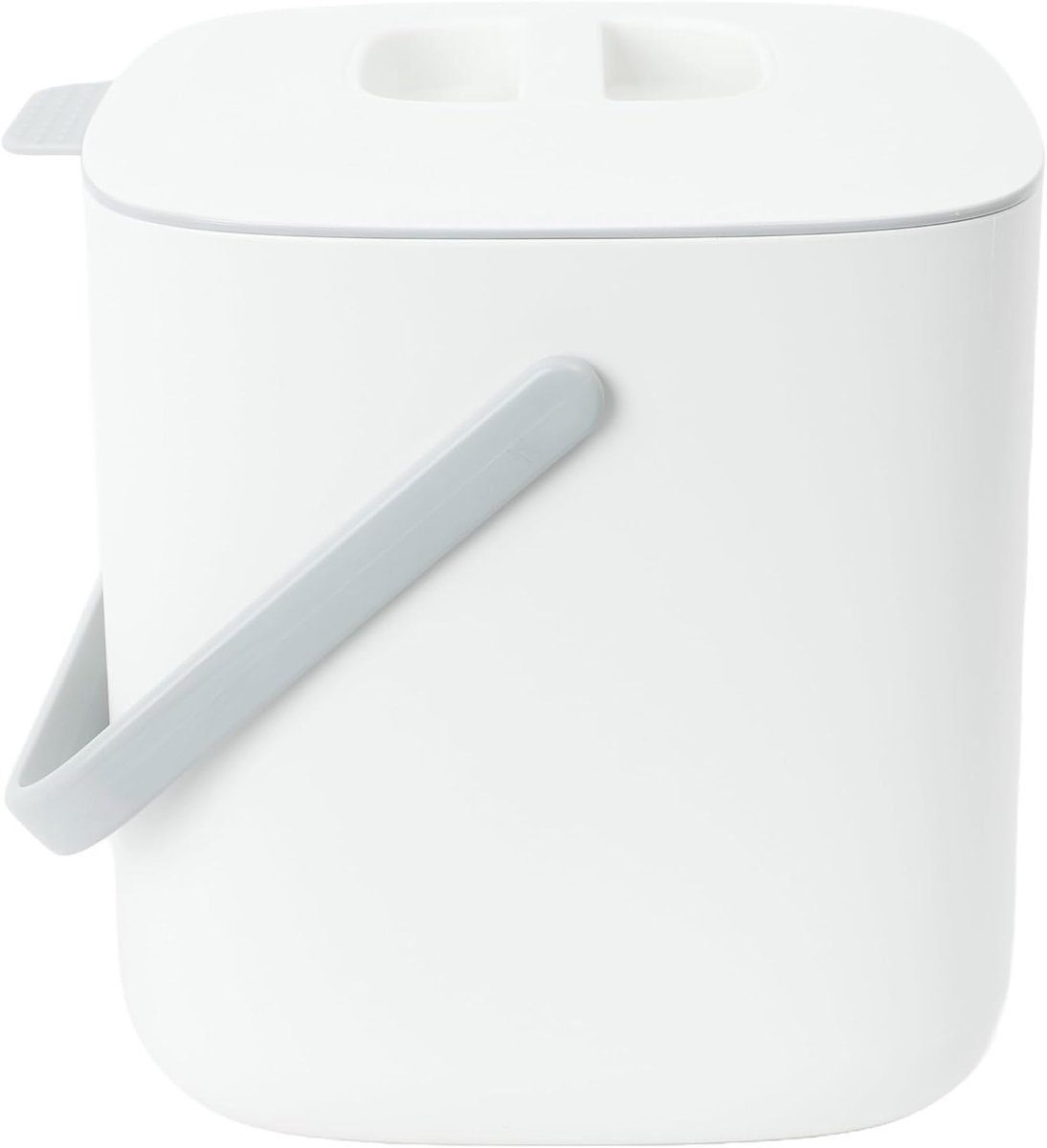 GINKGO Keukencompostbak, gemakkelijk te reinigen voedselafvalcontainer voor de keuken, compostbak voor het werkblad, emmer voor keukenafval (2,6 liter), wit | Geurdicht. Filtervrij. Vaatwasmachinebestendig. (Standaard)
