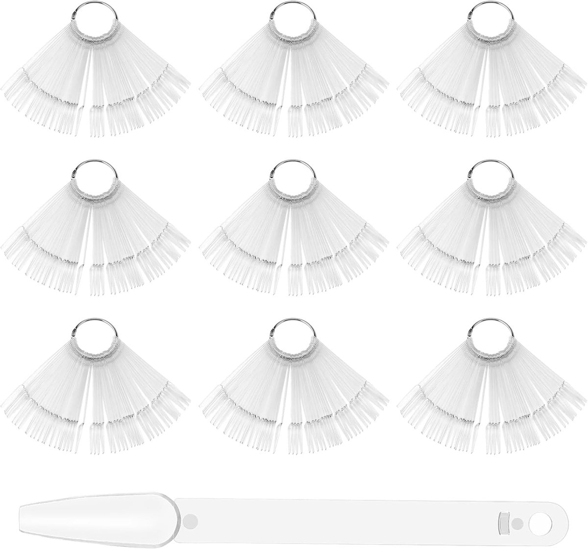 Tips Ring Stick, Nagellak Display Ring, Nagellak Kleurkaart Kanten Vorm Transparant Nail Tips Display, Nailart Display Presentatie voor Praktijk, DIY Nagelkunst Design