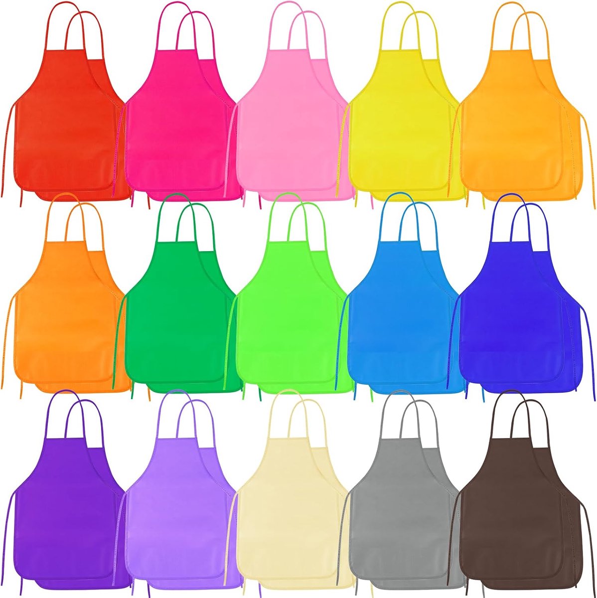 Schorten 15 Kleuren Art Smock voor Kids Schilderen Kiel Kinderen Stof Kunstenaar Schorten Bulk voor Craft Thuis Keuken Klas Party en Art Schilderen Activiteit