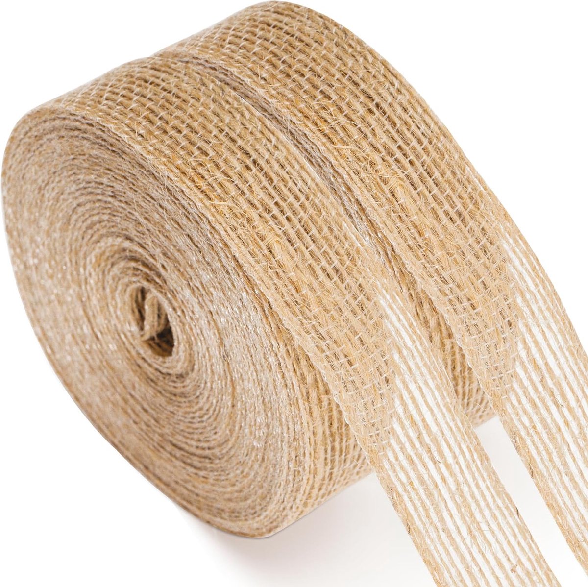 20m Jute Burlap Lint - Vintage 2cm Breed Geschenkdecoratief Lint - Natuurlijk voor DIY-knutselen, Kerstmis, Bruiloft & Feest