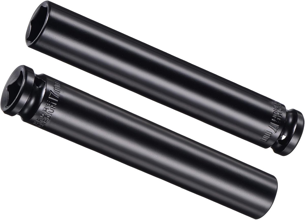 Impact Socket, 1/2" aandrijving 17mm socket, CR-V stalen afgeronde hoek ontwerp 6-punts diepe impact socket - (Toepassingen: voor schroef installatie en verwijdering), 2-delig