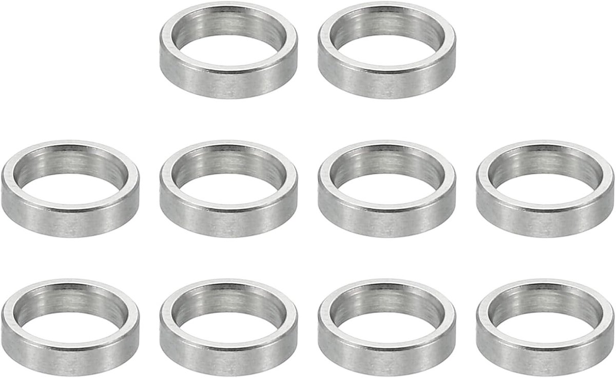 M6 roestvrijstalen afstandhouders, 10 stuks metalen afstandhouders roestvrij staal 6,1 mm ID x 8 mm OD x 2 mm L roestvrij staal afstandhouder schroef afstandhouder ronde voor 1/4" of M6
