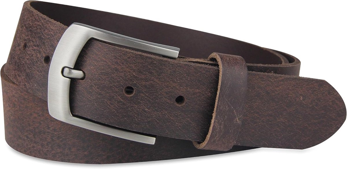 Leren riem van echt buffelleer, Made in Germany, riem voor dames en heren, 3,8 cm breed, bruin