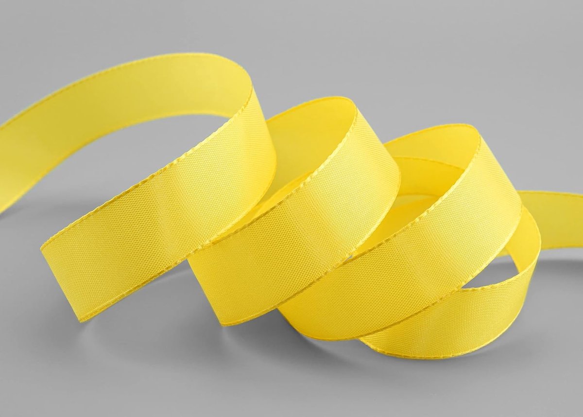 50 m x 25 mm TAFTBAND GEEL decoband cadeaulint stoffen lint tafeldecoratie bruiloft Pasen lint Visco TAFT kaartenontwerp knutselen