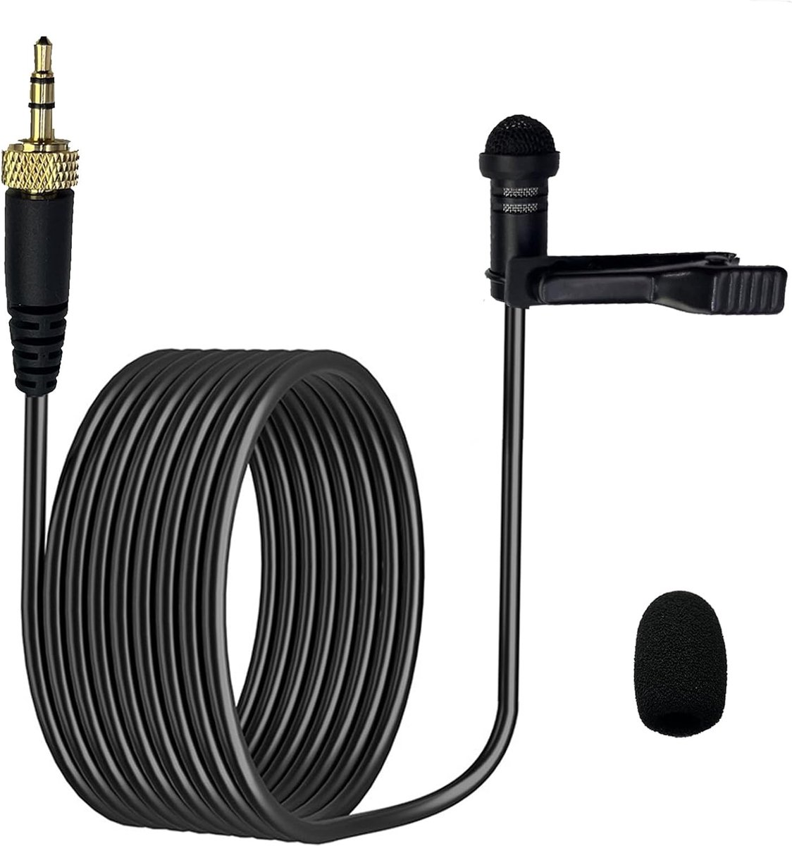 3,5 mm stropdasmicrofoon voor Sennheiser draadloos systeem, omnidirectionele zender, omnidirectionele condensator, perfect voor YouTube, interview, podcast, 1,5 m