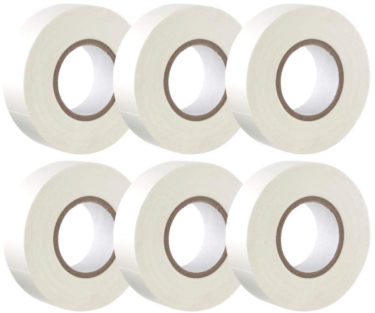 Witte PVC Elektroisolatieband, 19mm x 20m, 6 Rollen van Premiumband