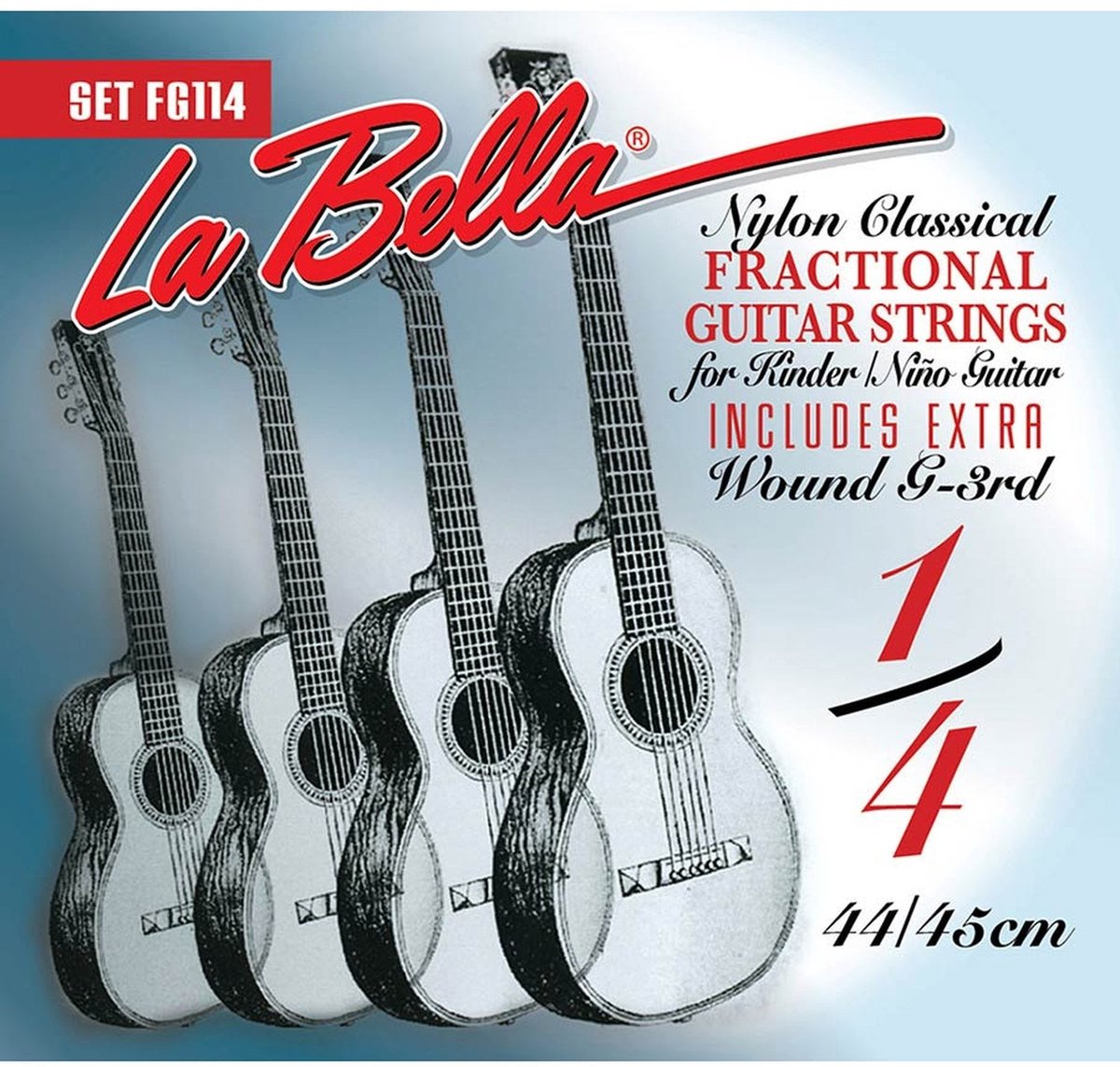 La Bella L-FG114 snarenset voor klassieke gitaar, verzilverde bassnaren
