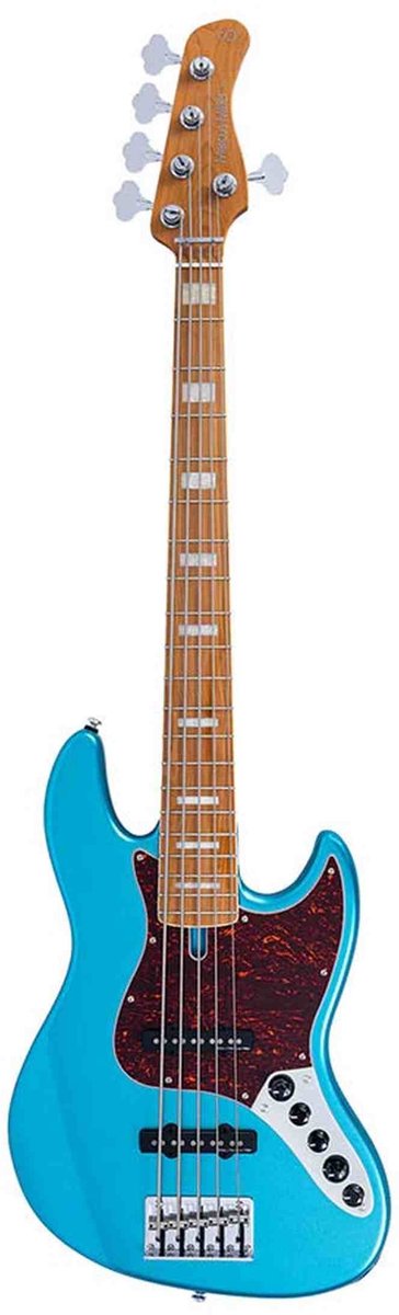 Sire V7N A5/TP Marcus Miller 5-snarige Actieve Basgitaar Tide Pool met Elzen Body en Heritage-3 Preamp