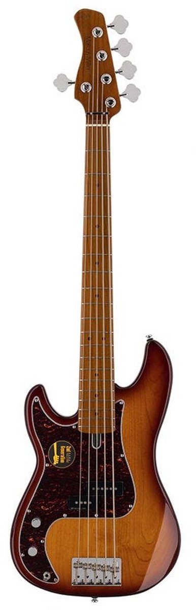 Sire P5 A5L/TS Marcus Miller linkshandige basgitaar 5-snarig passief elzen tobacco sunburst