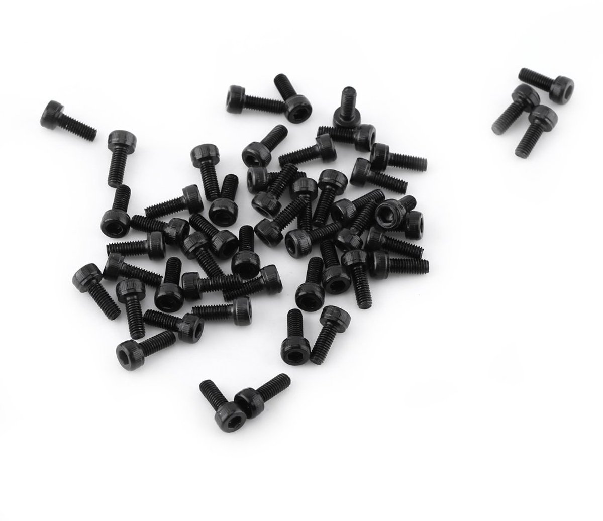 M3 Black Hex sokkeldop kop schroeven set 12, 9 graden legering koolstofstaal DIN912 4-50 mm, volledige schroefdraad, platte afwerking (M3 x 8 mm (volledige schroefdraad) 50 stuks)
