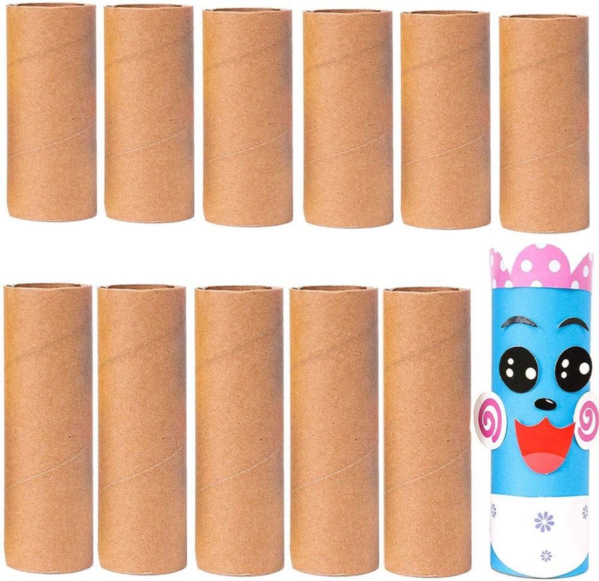 12 stuks kartonnen papieren buizen, ambachtelijke buisrollen, multifunctionele stevige papieren bruine ambachtelijke rollen papieren buizen voor kinderen, doe-het-zelf, creatieve handgemaakte, klaslokaal en kunstprojecten (2 stijl)