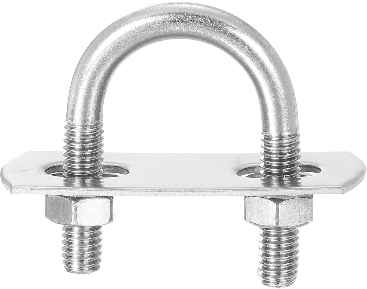 U-boutenset, 4 sets 20 mm (0,79 inch) breedte binnenkant 39 mm lengte M6 U-bouten van roestvrij staal 304 U-bouten met moeren en platen, voor bootaanhangers